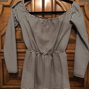 Misguided- off the shoulder striped romper